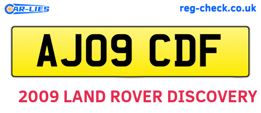 AJ09CDF are the vehicle registration plates.
