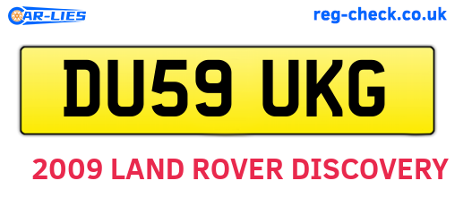DU59UKG are the vehicle registration plates.
