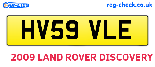 HV59VLE are the vehicle registration plates.