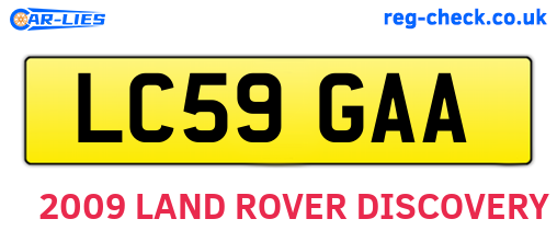 LC59GAA are the vehicle registration plates.