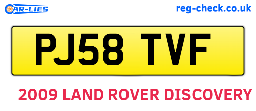 PJ58TVF are the vehicle registration plates.