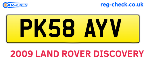 PK58AYV are the vehicle registration plates.
