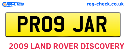 PR09JAR are the vehicle registration plates.