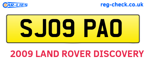 SJ09PAO are the vehicle registration plates.