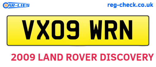 VX09WRN are the vehicle registration plates.