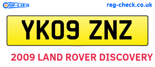 YK09ZNZ are the vehicle registration plates.