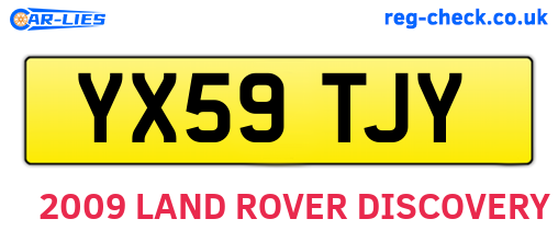 YX59TJY are the vehicle registration plates.