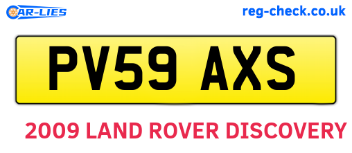 PV59AXS are the vehicle registration plates.