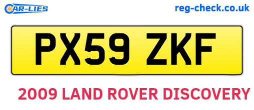 PX59ZKF are the vehicle registration plates.