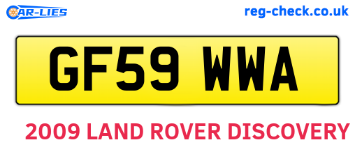 GF59WWA are the vehicle registration plates.