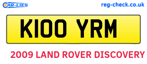 K100YRM are the vehicle registration plates.