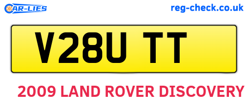 V28UTT are the vehicle registration plates.