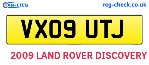 VX09UTJ are the vehicle registration plates.