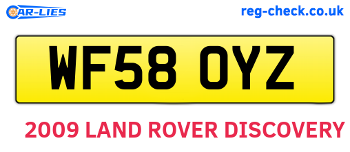 WF58OYZ are the vehicle registration plates.