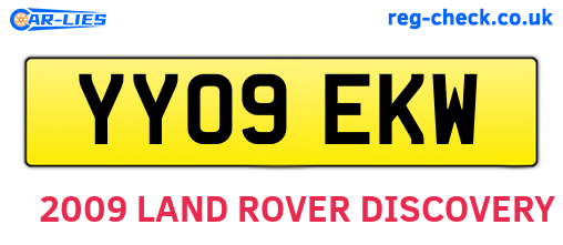YY09EKW are the vehicle registration plates.