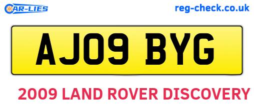 AJ09BYG are the vehicle registration plates.