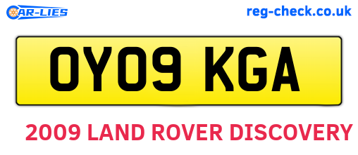 OY09KGA are the vehicle registration plates.