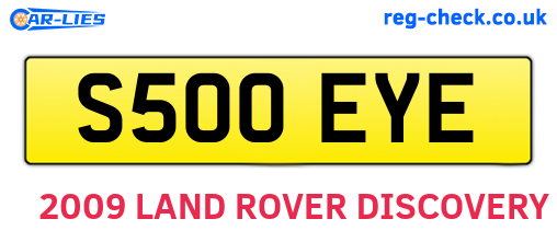 S500EYE are the vehicle registration plates.
