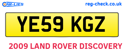 YE59KGZ are the vehicle registration plates.