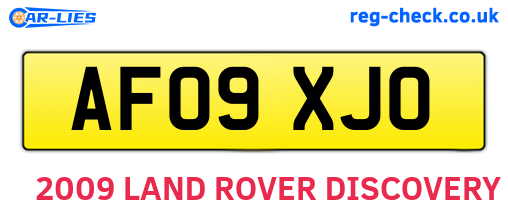 AF09XJO are the vehicle registration plates.