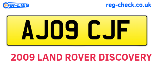 AJ09CJF are the vehicle registration plates.