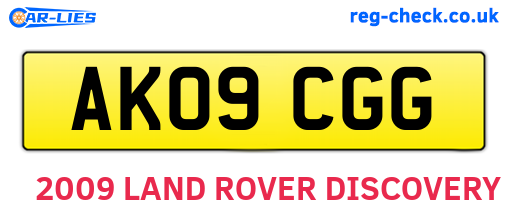AK09CGG are the vehicle registration plates.