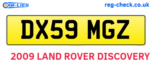 DX59MGZ are the vehicle registration plates.