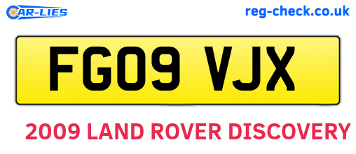FG09VJX are the vehicle registration plates.