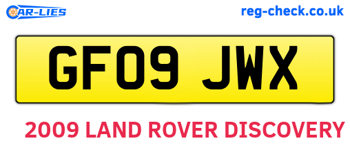 GF09JWX are the vehicle registration plates.