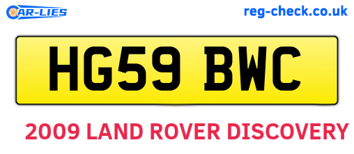 HG59BWC are the vehicle registration plates.