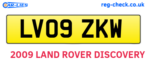 LV09ZKW are the vehicle registration plates.