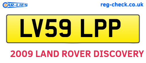 LV59LPP are the vehicle registration plates.