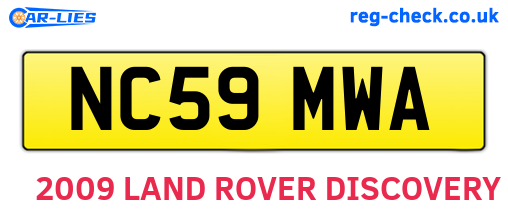 NC59MWA are the vehicle registration plates.