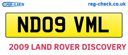 ND09VML are the vehicle registration plates.