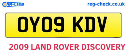 OY09KDV are the vehicle registration plates.