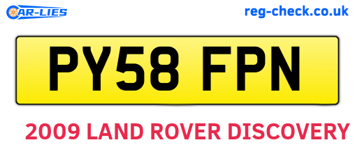 PY58FPN are the vehicle registration plates.