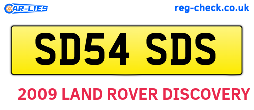SD54SDS are the vehicle registration plates.