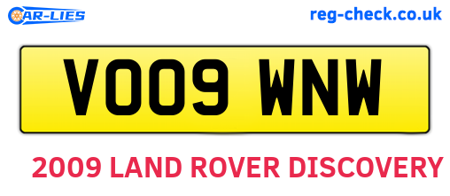 VO09WNW are the vehicle registration plates.