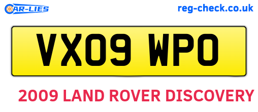 VX09WPO are the vehicle registration plates.