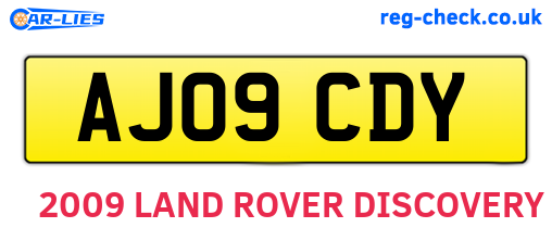 AJ09CDY are the vehicle registration plates.
