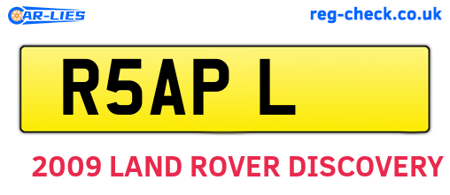 R5APL are the vehicle registration plates.