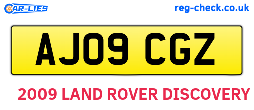 AJ09CGZ are the vehicle registration plates.