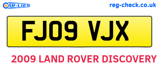 FJ09VJX are the vehicle registration plates.