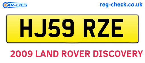 HJ59RZE are the vehicle registration plates.