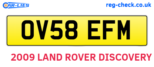 OV58EFM are the vehicle registration plates.