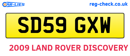 SD59GXW are the vehicle registration plates.