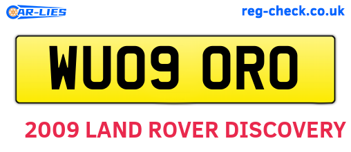 WU09ORO are the vehicle registration plates.