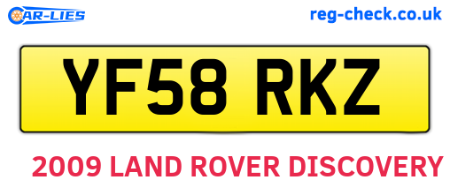 YF58RKZ are the vehicle registration plates.