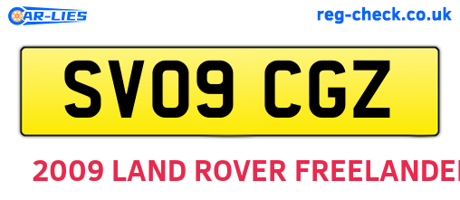 SV09CGZ are the vehicle registration plates.