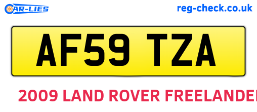 AF59TZA are the vehicle registration plates.